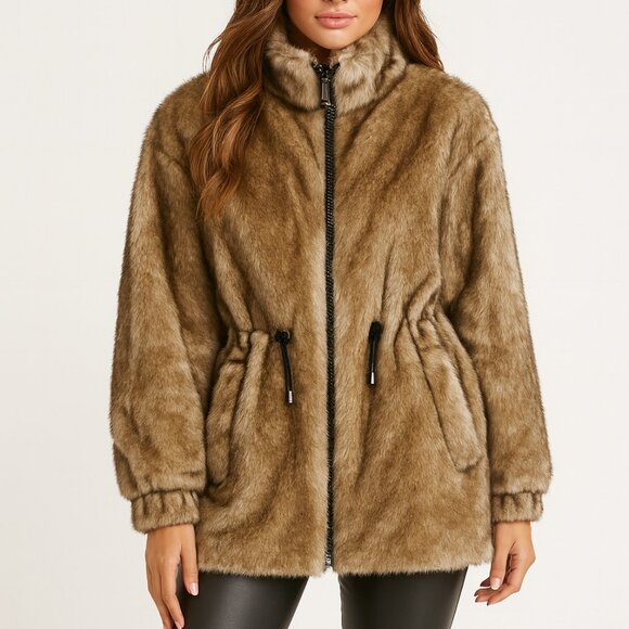 NWOT Zara Luxurious Fall Winter Faux Fur Blond Mink Jacket Coat - Picture 1 of 16